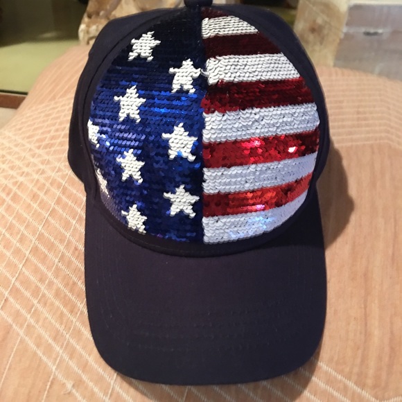 COPY - Sequined American flag cap - Picture 2 of 6